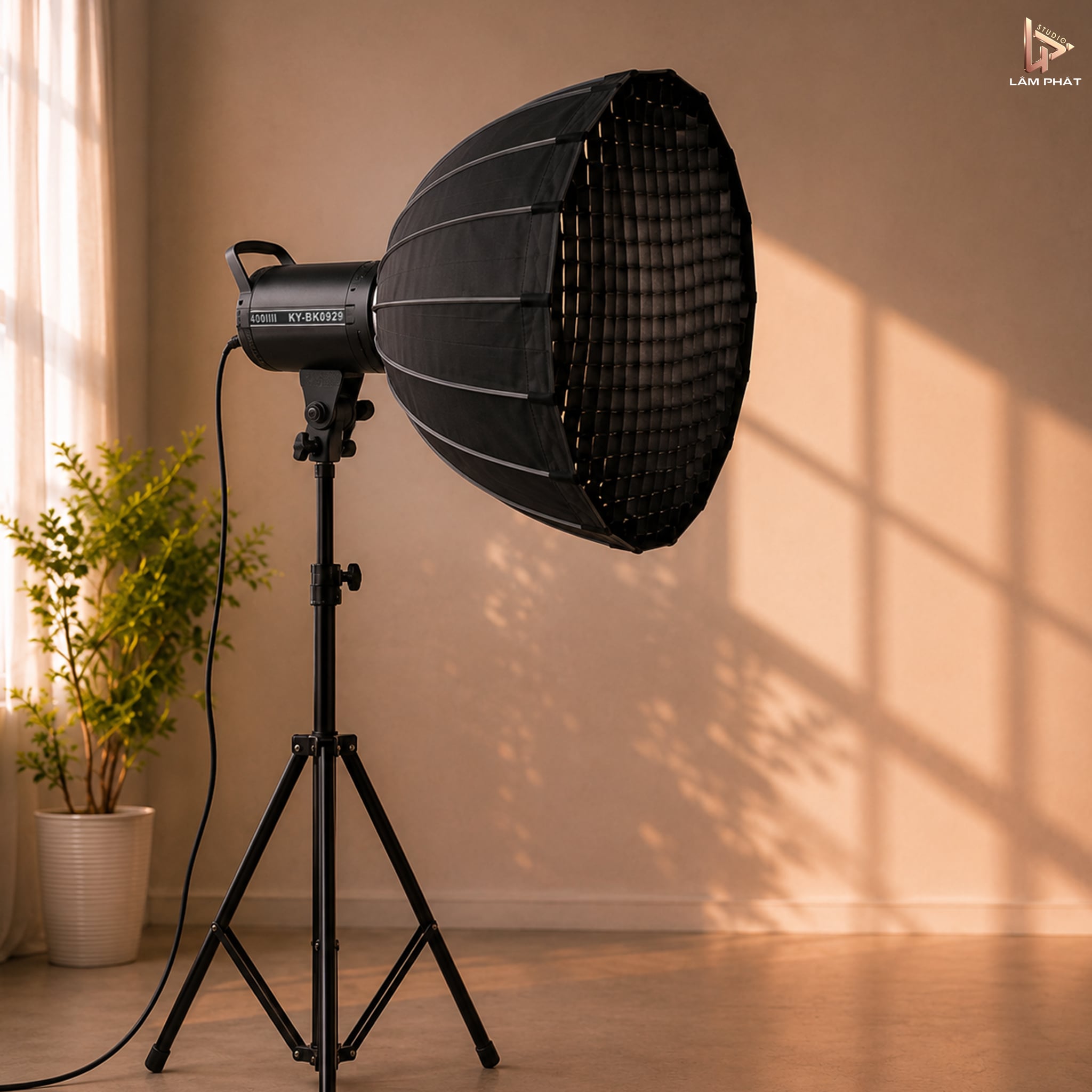 Combo Đèn Studio BK0929 & Softbox Parabolic P90S