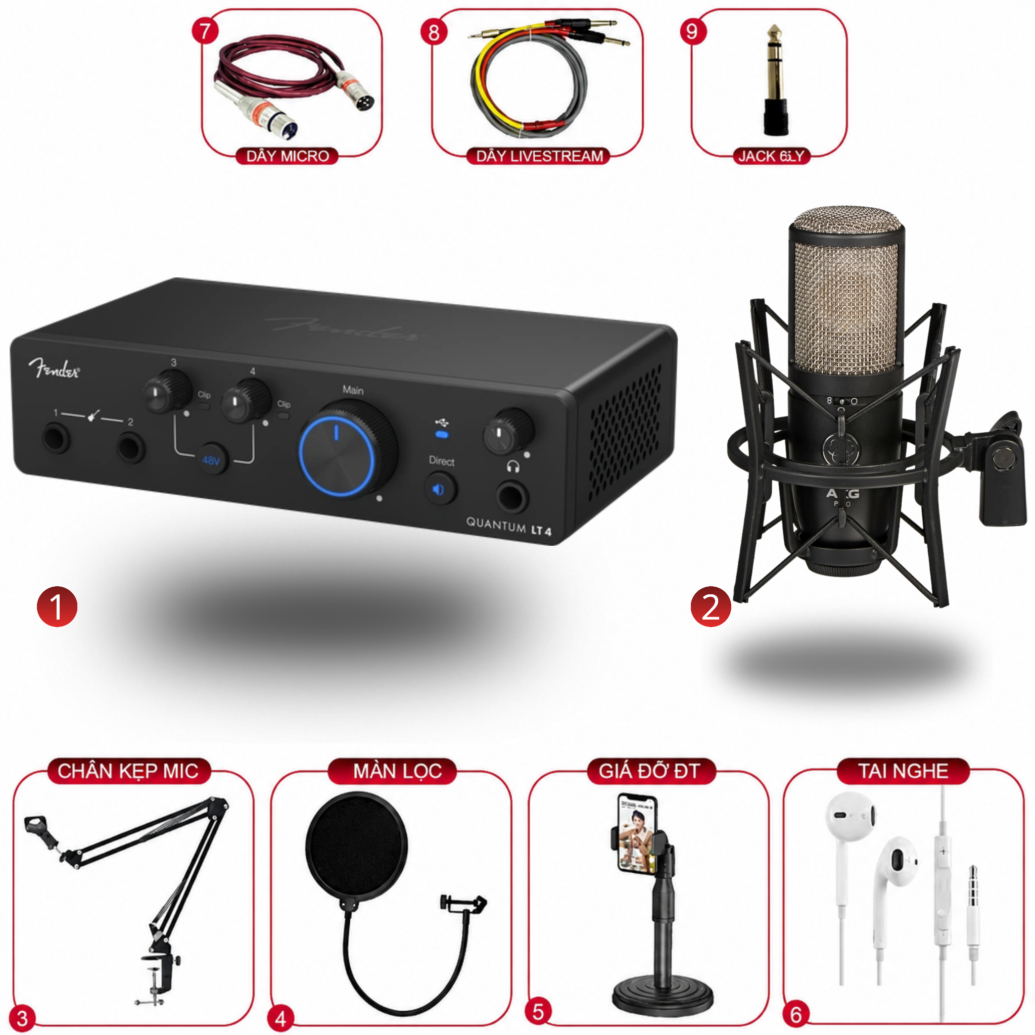 Combo Fender Quantum LT4 & AKG P420