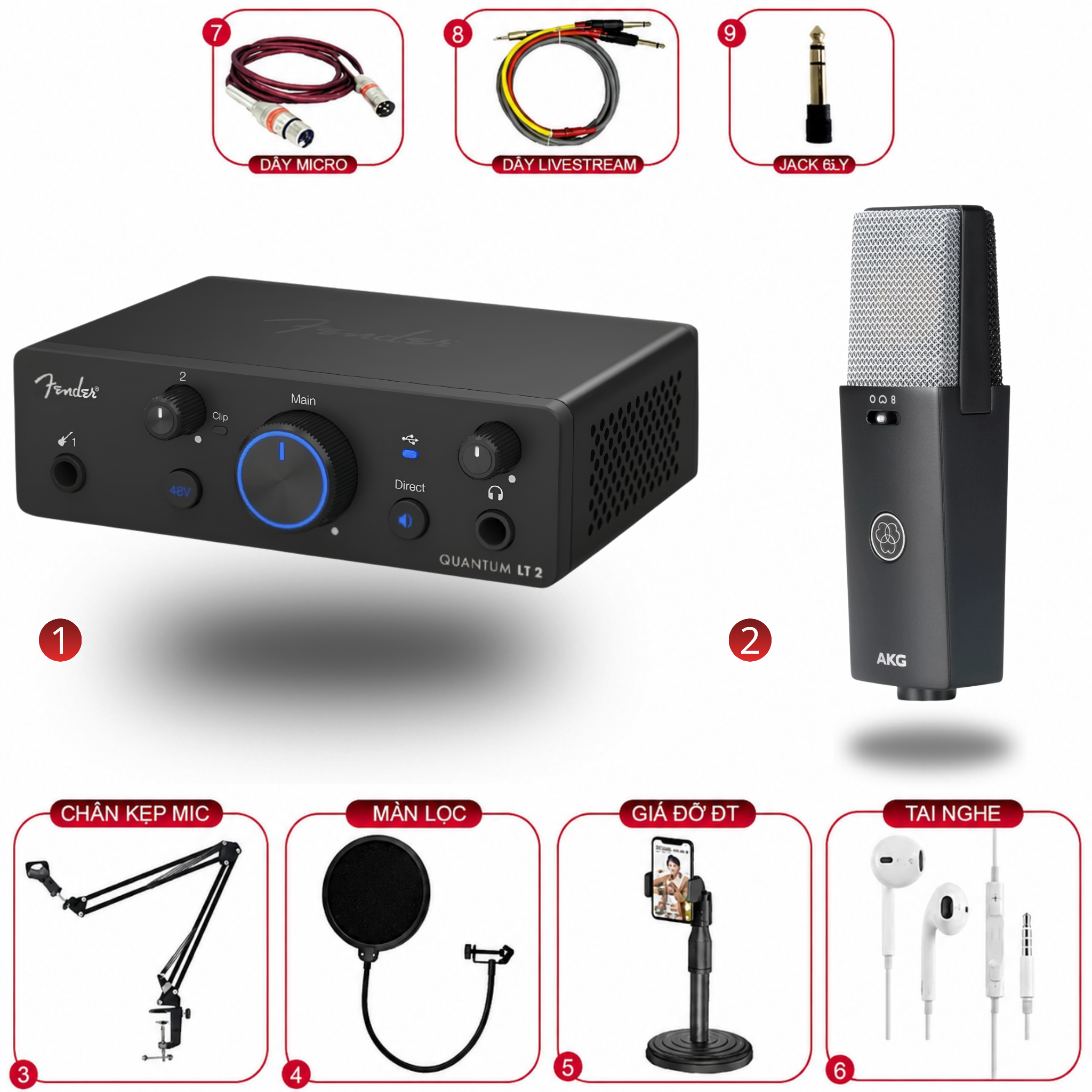 Combo Fender Quantum LT2 & AKG C104
