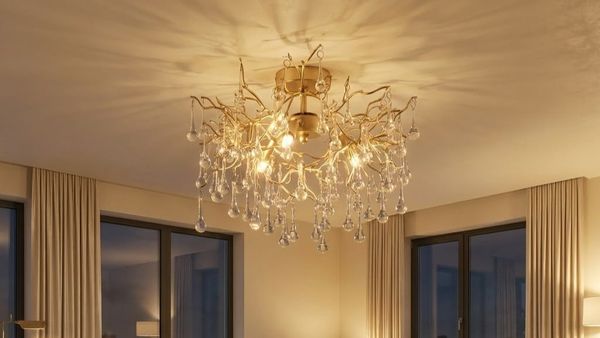 Giải Pháp Bố Trí Đèn Chùm Chao Vải Và Pha Lê Cho Không Gian Tân Cổ Điển Sang Trọng