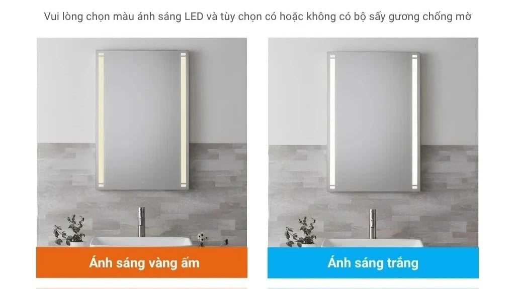 Gương Đèn LED Phòng Tắm Thông Minh Chuẩn Nhật Bản: Giải Pháp Sấy Chống Mờ & Cảm Ứng Đa Điểm