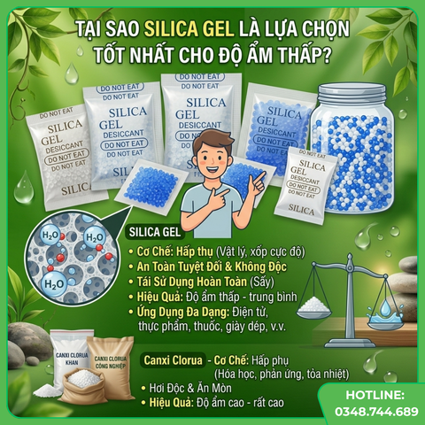 So Sánh Silica Gel Và Canxi Clorua: Loại Nào Hút Ẩm Tốt Hơn?