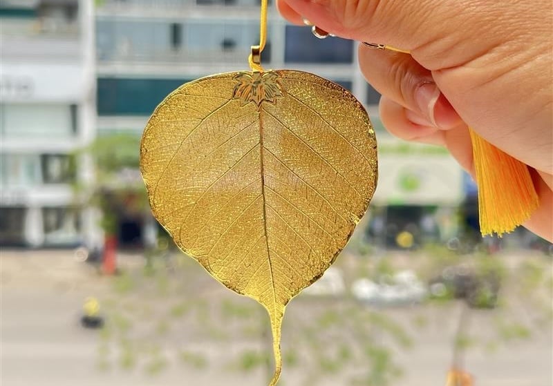 Lá bồ đề mạ vàng 24K, lá bồ đề dát vàng, lá bồ đề mạ vàng Doji, pnj
