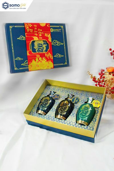 Rượu biếu Tết 2026 sang trọng – chất lượng với set quà Tết Cát Tường