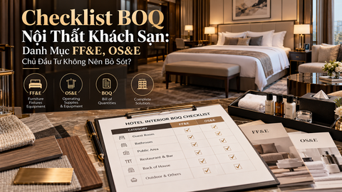 Checklist BOQ Nội Thất Khách Sạn: Danh Mục FF&E, OS&E Chủ Đầu Tư Không Nên Bỏ Sót