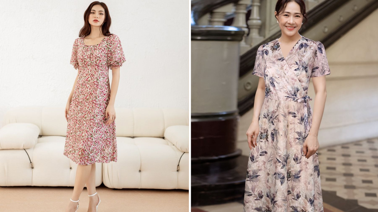 Áo trung niên phối ren nhẹ nhàng