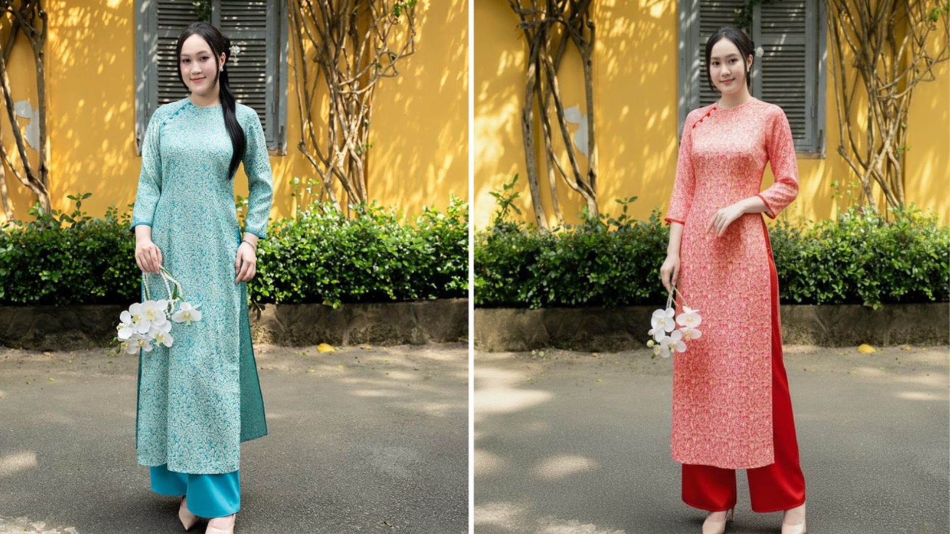 Mẫu áo dài cổ tròn