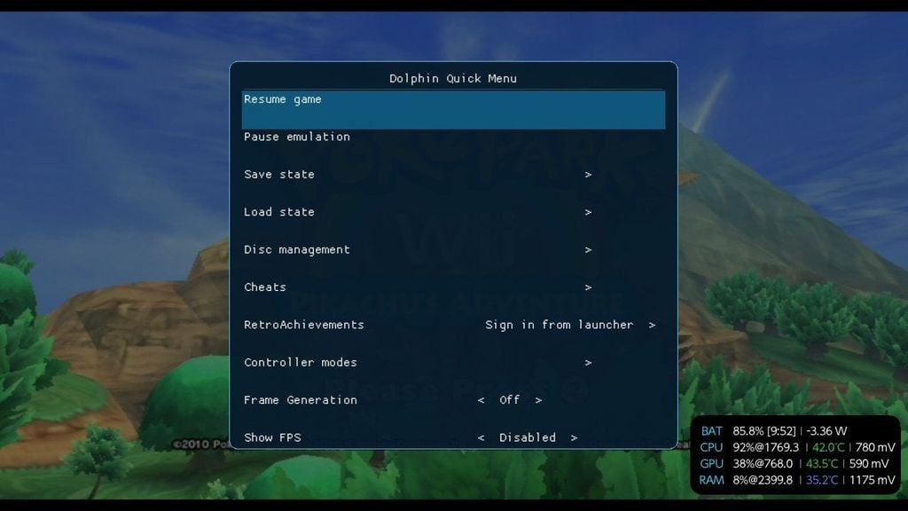 Trình giả lập GameCube và Wii là Dolphin có bản port thuần túy lên Switch, hỗ trợ RetroAchievements và tải game từ bộ nhớ USB