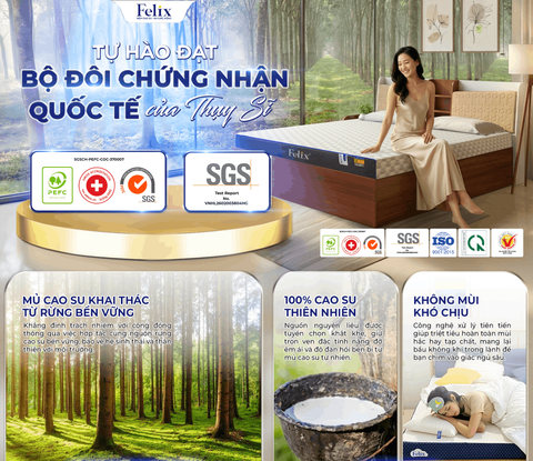 Nệm Felix Tự Hào Đạt Bộ Đôi Chứng Nhận Quốc Tế Từ Thụy Sĩ