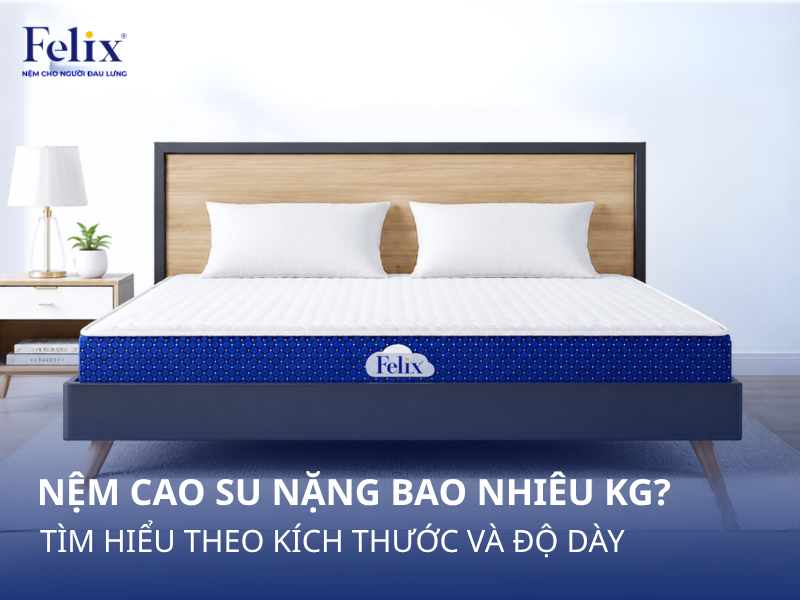 Nệm cao su nặng bao nhiêu kg? Bảng trọng lượng kích thước