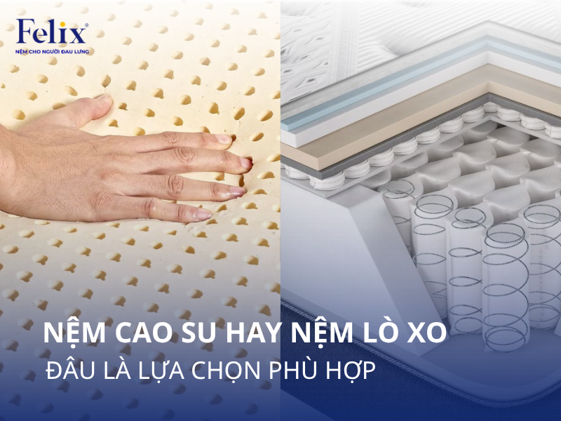 Nệm cao su thiên nhiên và nệm lò xo khác nhau như thế nào?