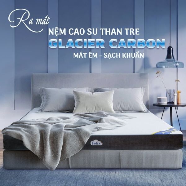 Nệm cao su than tre Glacier Carbon - Mát lạnh sạch khuẩn