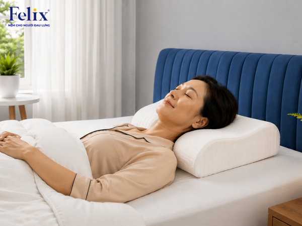 Gối công thái học hỗ trợ đầu cổ, giúp tư thế ngủ thoải mái và ổn định hơn