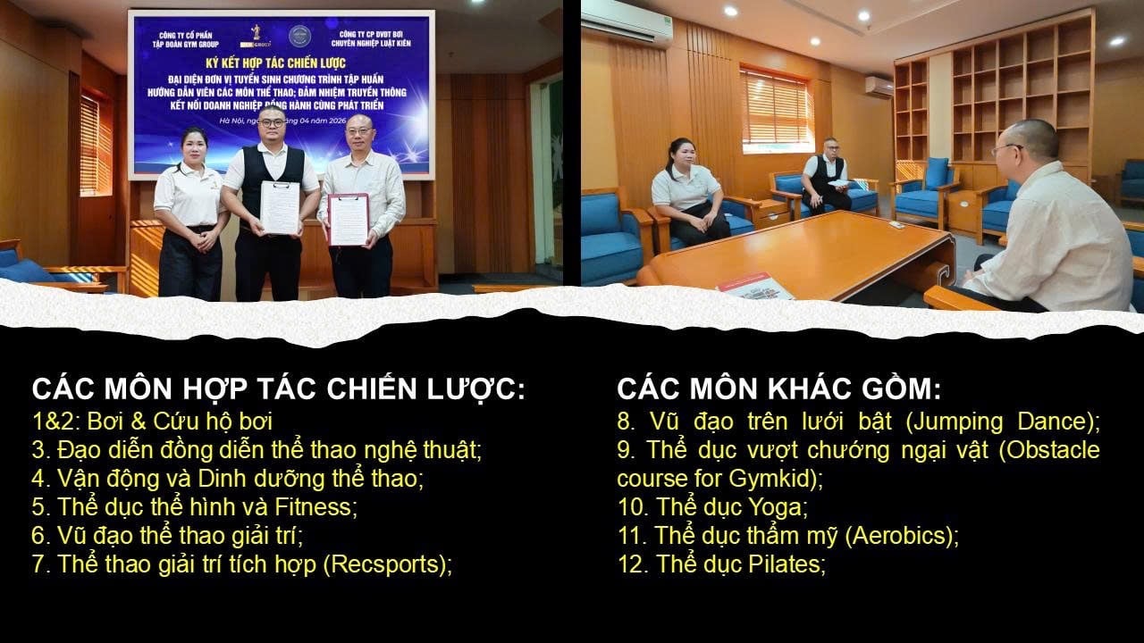 CÁI BẮT TAY CHIẾN LƯỢC GIỮA GYM GROUP VÀ BƠI CHUYÊN NGHIỆP LUẬT KIÊN
