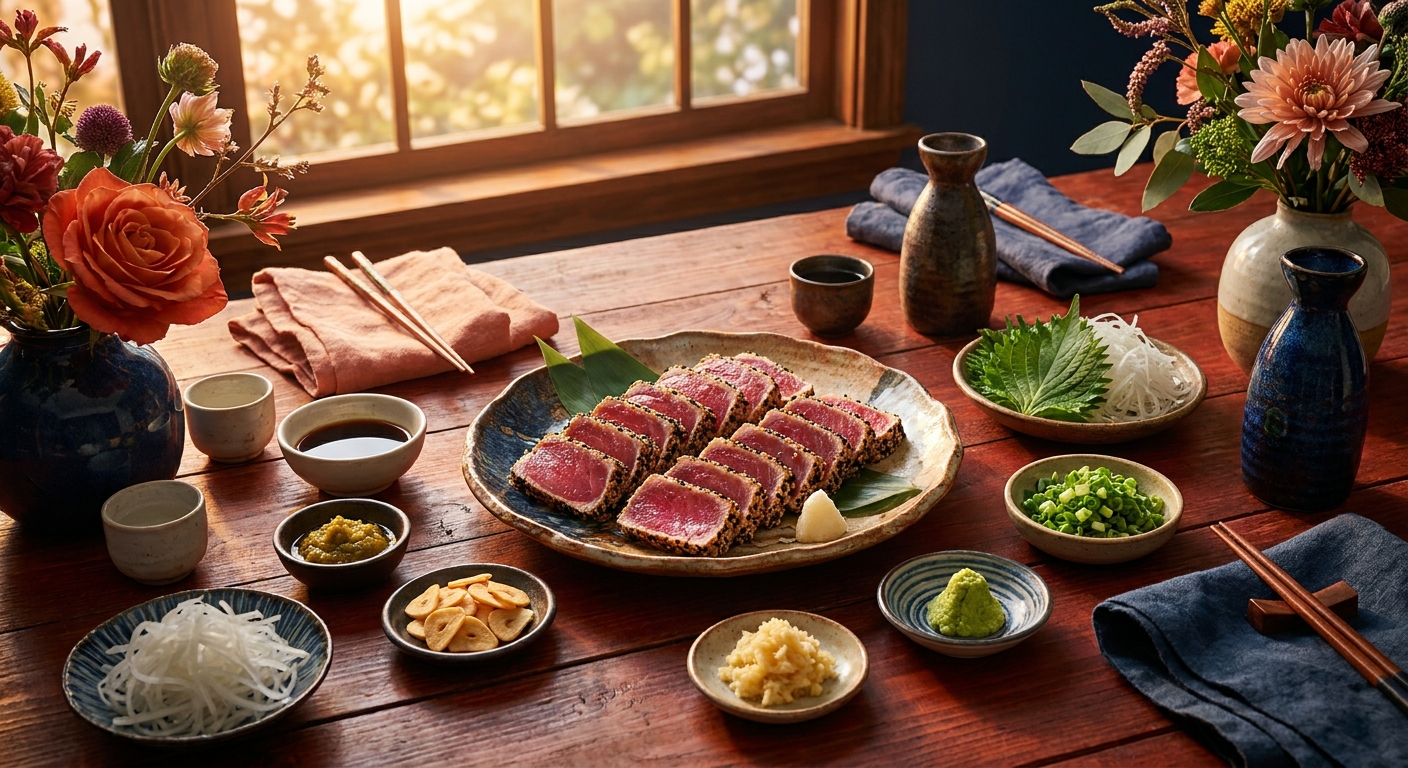 Cách làm Phi-lê Cá Ngừ Đại Dương Tataki kiểu Nhật thanh tao, chuẩn vị