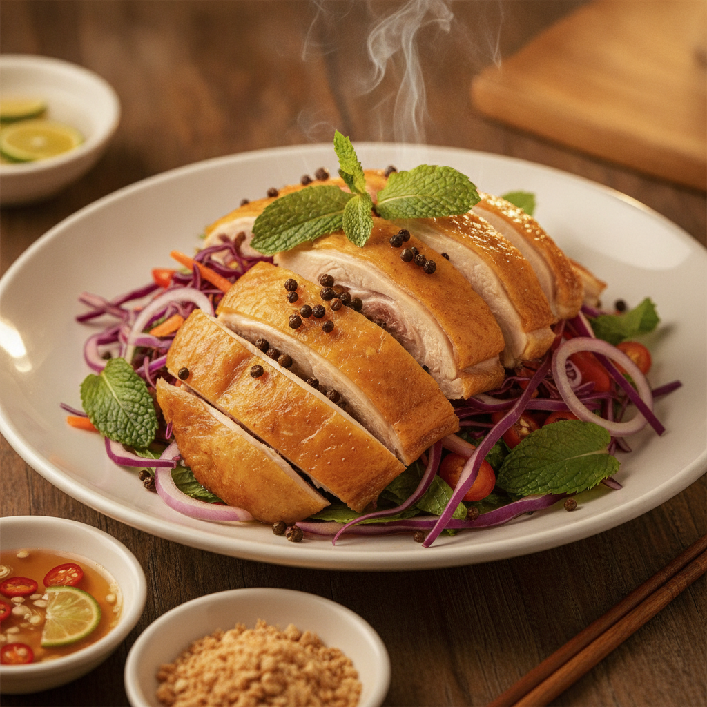 Hướng dẫn làm Gỏi Gà Ủ Muối Hoa Tiêu bắp cải tím giòn ngon, thanh mát đổi vị