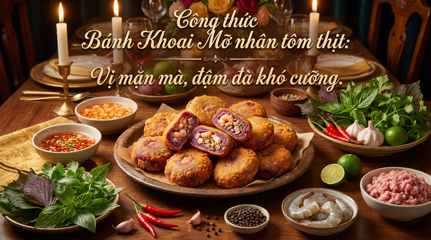Công thức Bánh Khoai Mỡ nhân tôm thịt: Vị mặn mà, đậm đà khó cưỡng