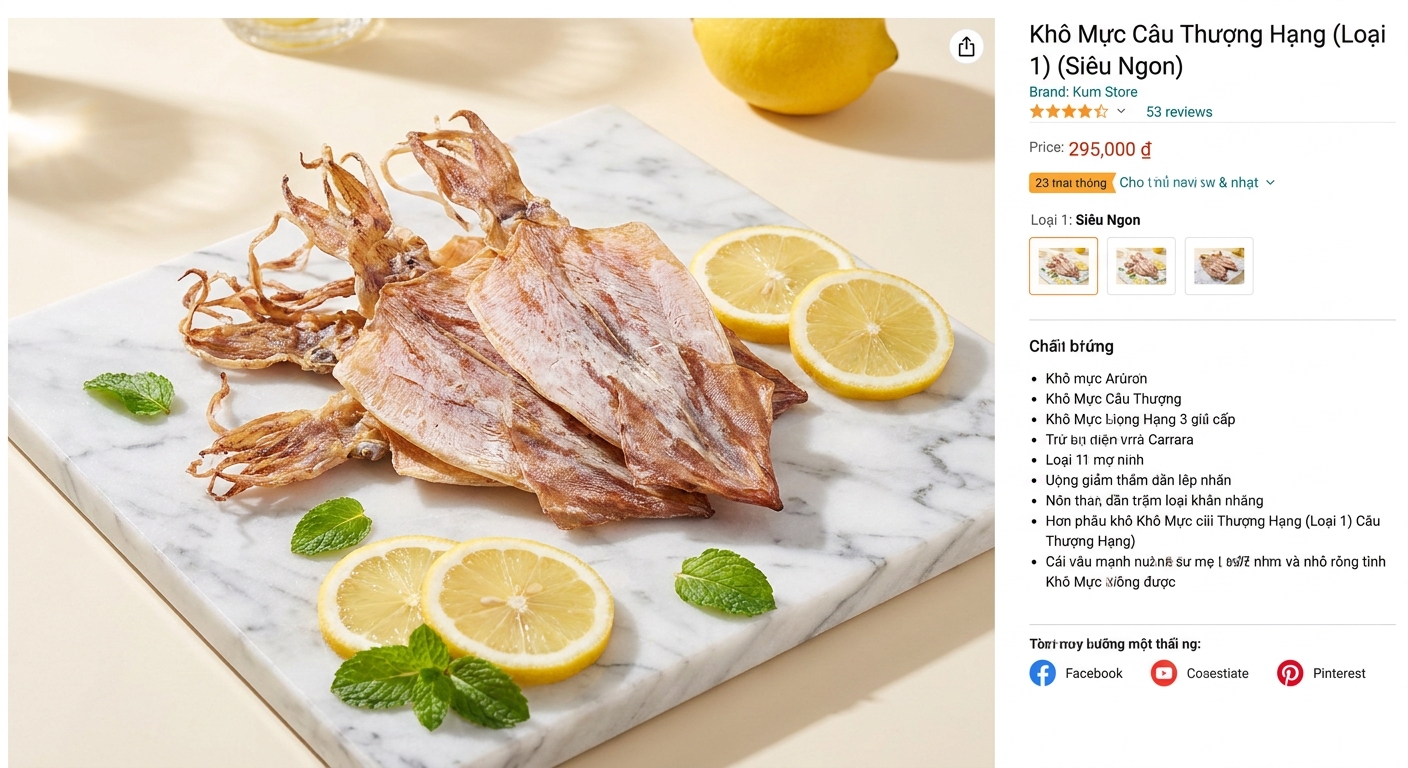 Cửa hàng online khô mực câu thượng hạng giao hàng tận nơi
