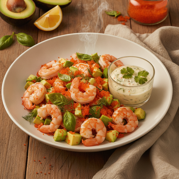 Công thức Salad tôm bơ Trứng Cá Chuồn (Tobiko) thanh mát, bổ dưỡng