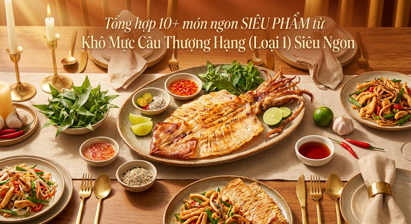 Tổng hợp 10+ món ngon SIÊU PHẨM từ Khô Mực Câu Thượng Hạng (Loại 1) Siêu Ngon