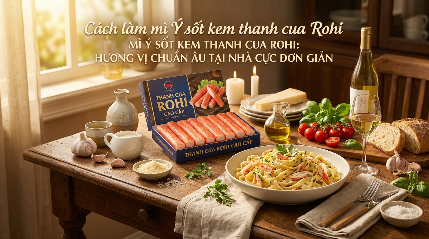 Cách làm mì Ý sốt kem thanh cua Rohi: Hương vị chuẩn Âu tại nhà cực đơn giản