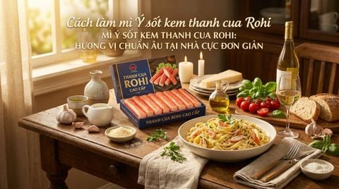 Cách làm mì Ý sốt kem thanh cua Rohi: Hương vị chuẩn Âu tại nhà cực đơn giản
