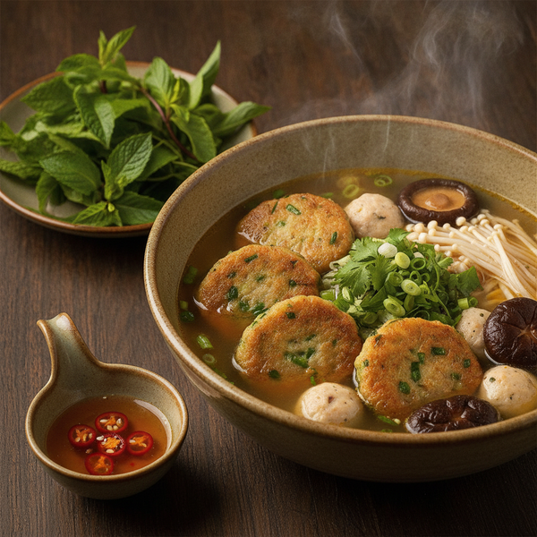 Bí quyết nấu Canh Chả Cốm mọc nấm hương thanh mát bổ dưỡng