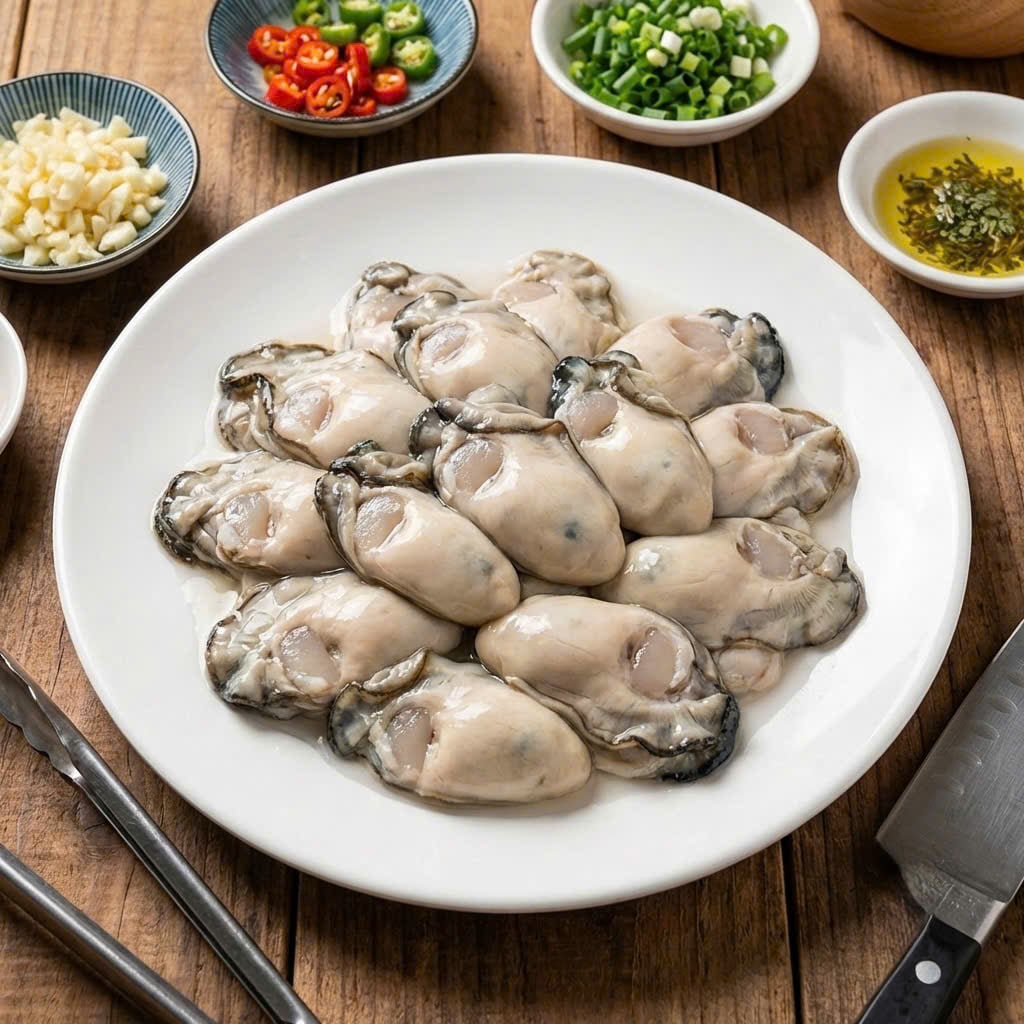 Đĩa ruột hàu sữa tươi nguyên chất, sẵn sàng chế biến