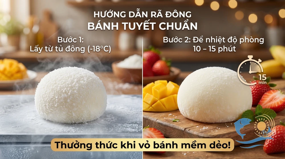 Bánh tuyết thiên sứ Bình Vinh vị nào ngon nhất? Hướng dẫn cách rã đông không bị nhão bánh. hình 3