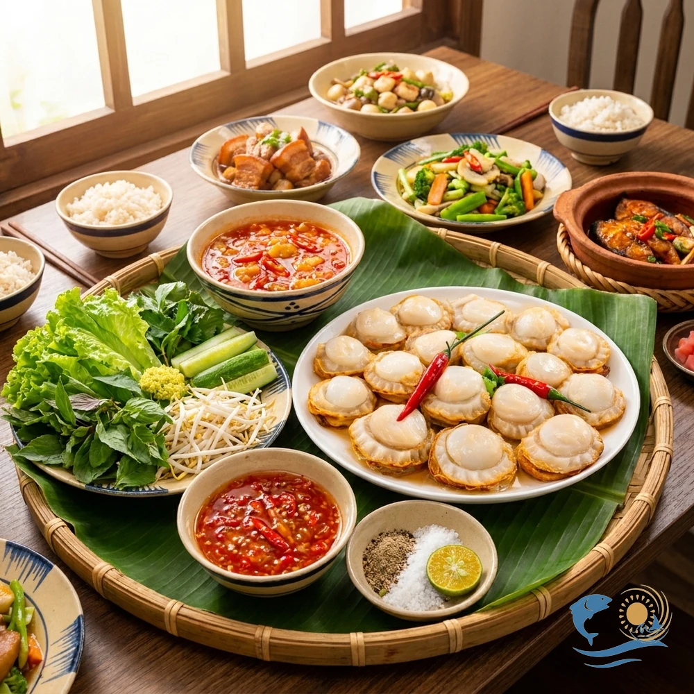 Cồi sò điệp hấp giá bao nhiêu 1kg