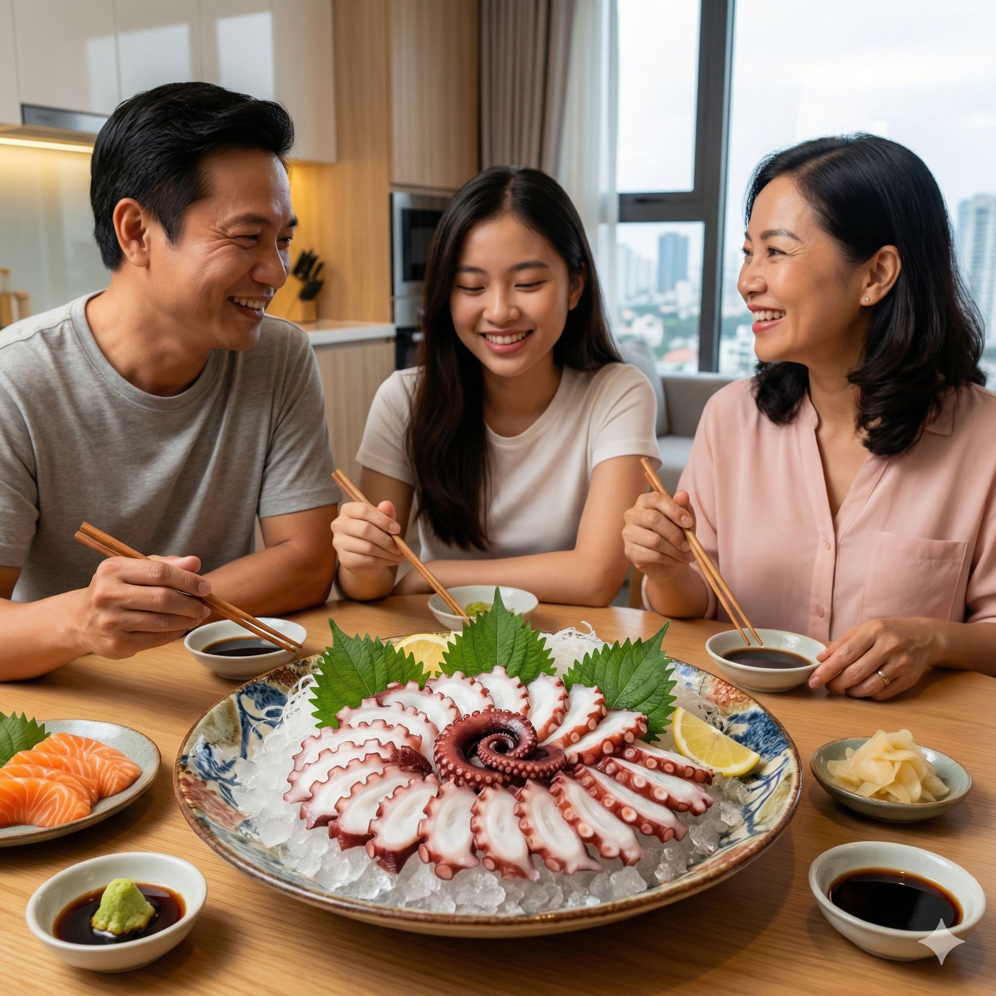 Thưởng thức Bạch Tuộc Đỏ Sashimi chuẩn vị Nhật tại nhà