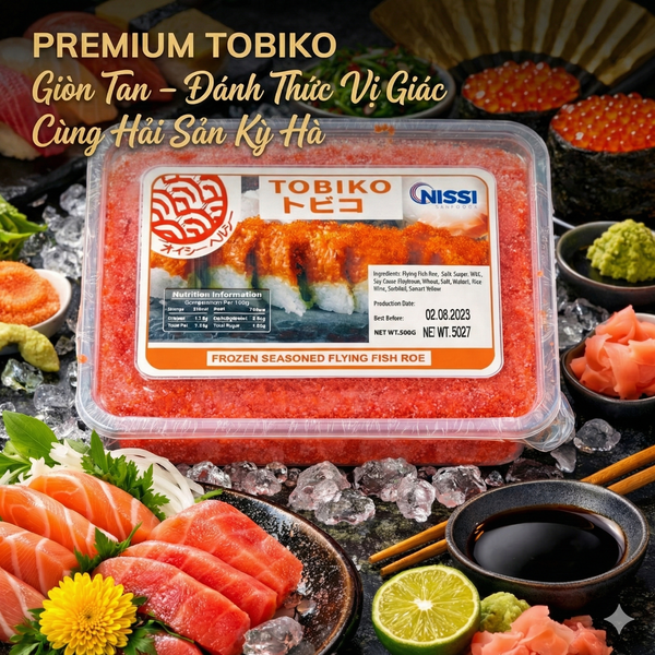 trứng cá chuồn Tobiko Nissi - Kho sỉ hải sản kỳ hà