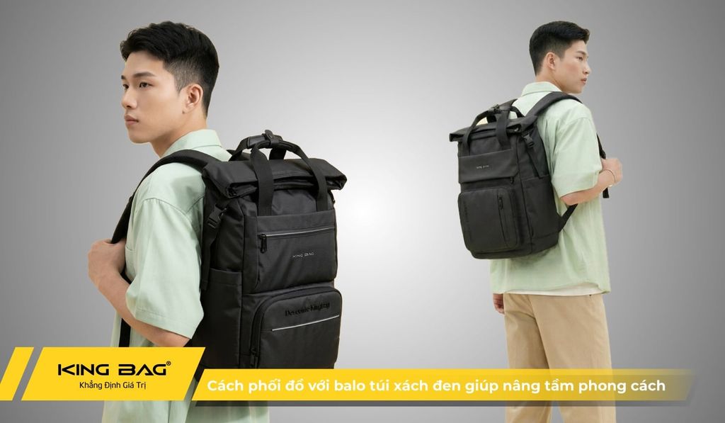 Cách phối đồ với balo túi xách đen giúp nâng tầm phong cách