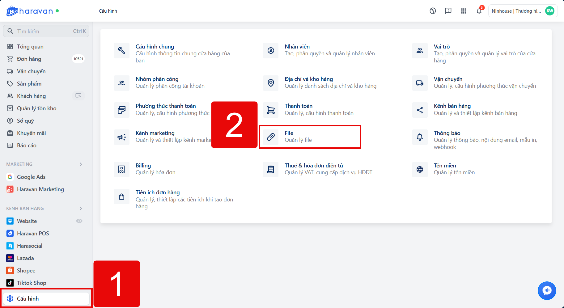 Giao diện Quản lý File Haravan