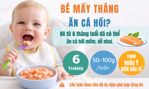 Bé mấy tháng ăn cá hồi