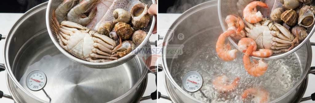 NÊN HẤP HẢI SẢN BẰNG NƯỚC HAY BẰNG HƠI?