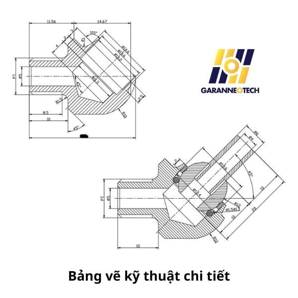 Đầu phun làm mát máy cnc máy tiện