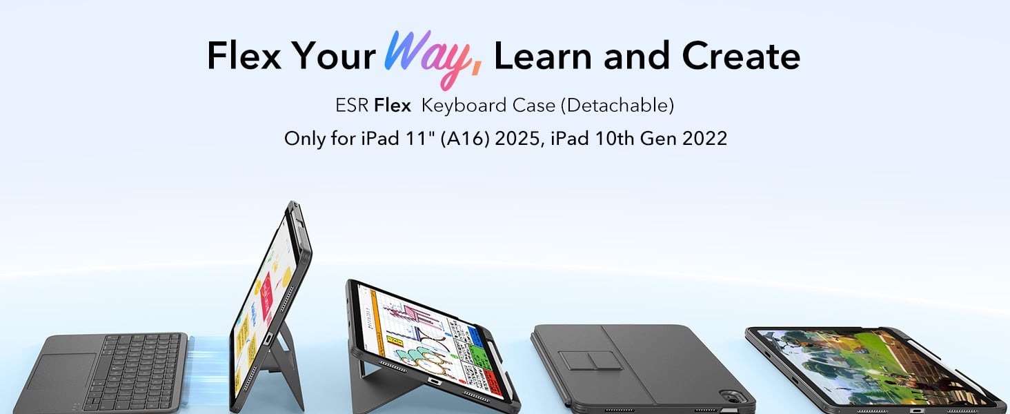 ESR Detachable Flex Keyboard - Ốp bàn phím vừa gõ được, vừa tách ra dùng được, vừa nhẹ như không