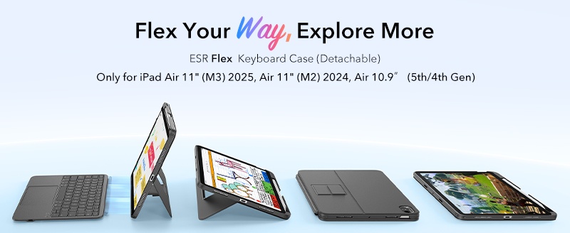 ESR Detachable Flex Keyboard – A Lightweight Keyboard Case That Types, Detaches, and Adapts to Your Workflow