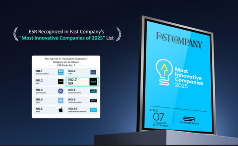 ESR Recognized with Apple in Fast Company’s 2025 Top 10 Innovative Brands