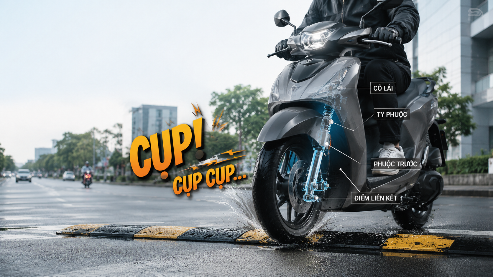 Xe đang chạy kêu cụp cụp là bị gì
