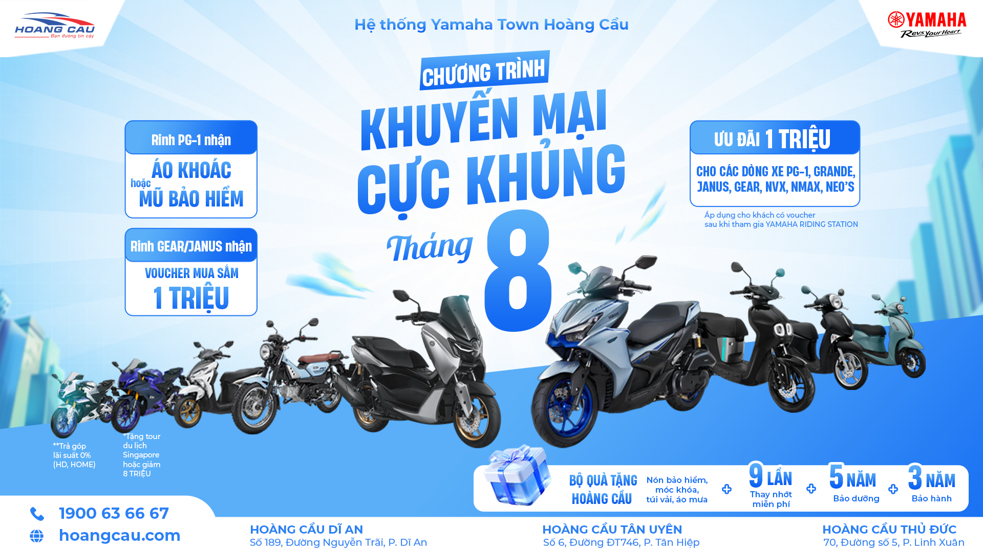 CTKM Yamaha Town Hoàng Cầu tháng 8.2026
