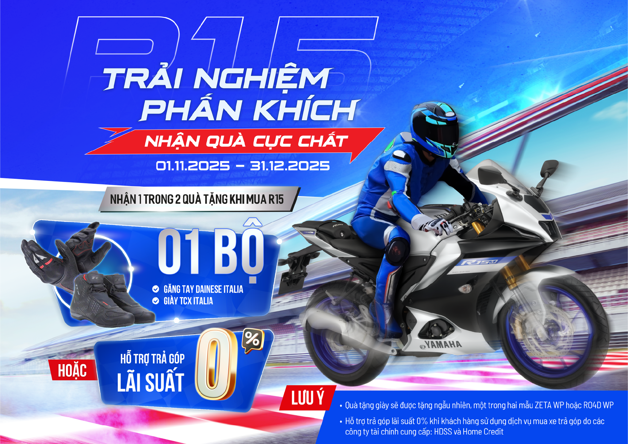 TRẢI NGHIỆM PHẤN KHÍCH – NHẬN QUÀ CỰC CHẤT CÙNG YAMAHA R15