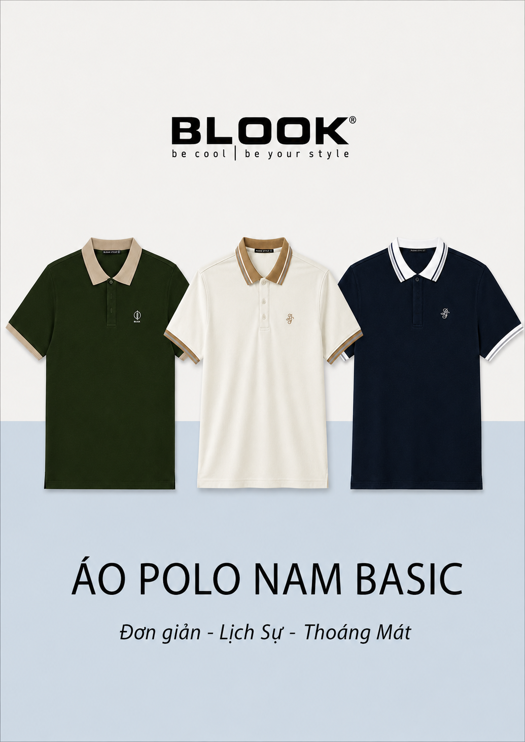 ao polo nam blook basic
