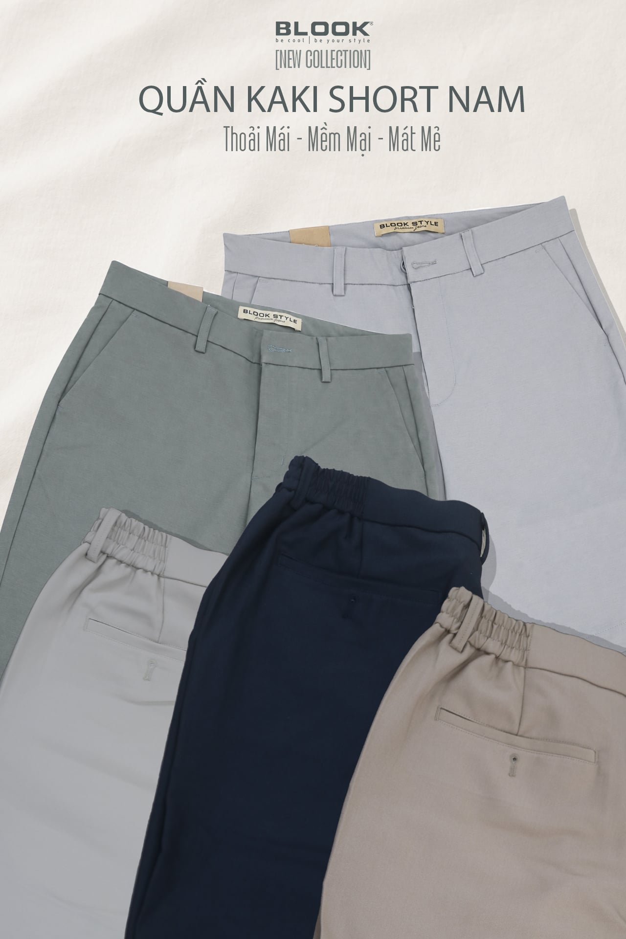 quần kaki short nam mới