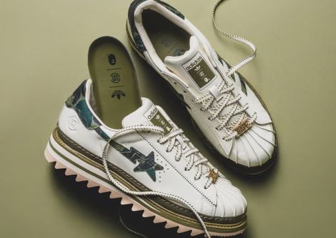 CLOT và BAPE kết hợp trong thiết kế Adidas Superstar mới