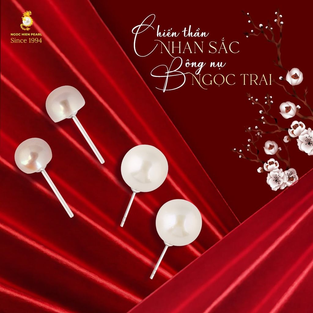 Bông tai ngọc trai đơn giản – Vẻ đẹp tinh tế dành cho quý cô