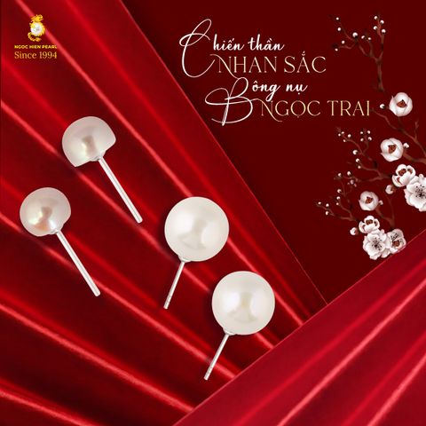 Bông tai ngọc trai đơn giản – Vẻ đẹp tinh tế dành cho quý cô