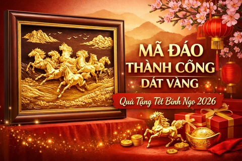 Mã Đáo Thành Công Dát Vàng – Quà Tặng Ý Nghĩa Cho Tết Bính Ngọ 2026