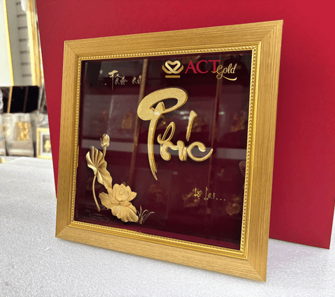 Tranh Thư Pháp Chữ Phúc Dát Vàng 24K – Quà Tặng Tết Bính Ngọ 2026 Sang Trọng & Ý Nghĩa